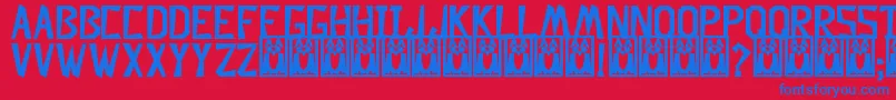 fuente DescuadradoBold – Fuentes Azules Sobre Fondo Rojo