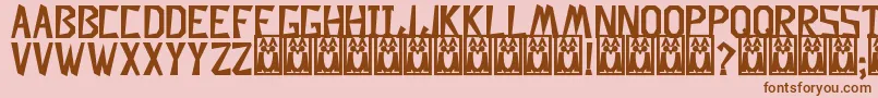 DescuadradoBold-Schriftart – Braune Schriften auf rosa Hintergrund