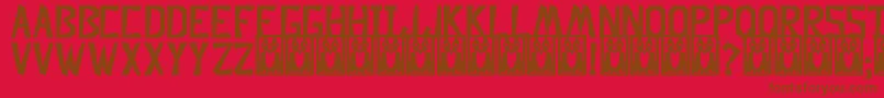 DescuadradoBold Font – Brown Fonts on Red Background