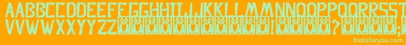 Fonte DescuadradoBold – fontes verdes em um fundo laranja