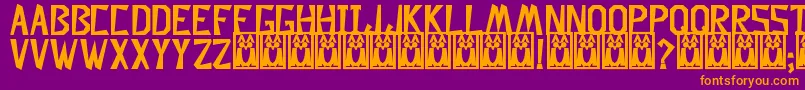 Police DescuadradoBold – polices orange sur fond violet