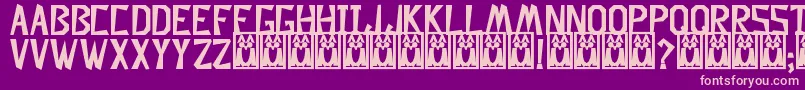 DescuadradoBold-Schriftart – Rosa Schriften auf violettem Hintergrund