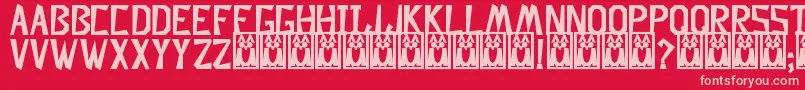 DescuadradoBold Font – Pink Fonts on Red Background