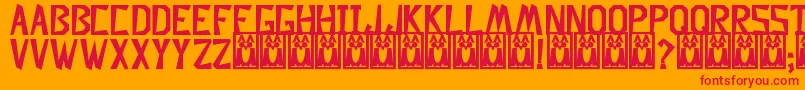 DescuadradoBold Font – Red Fonts on Orange Background