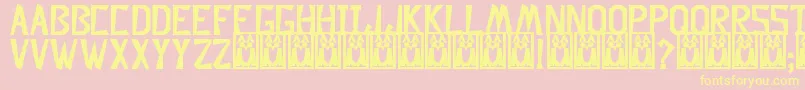 fuente DescuadradoBold – Fuentes Amarillas Sobre Fondo Rosa