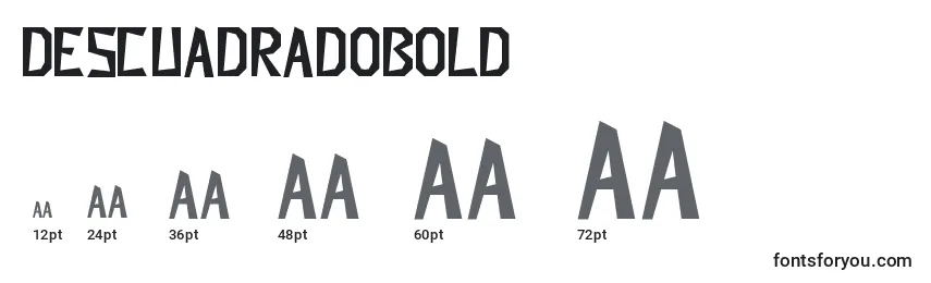 Размеры шрифта DescuadradoBold
