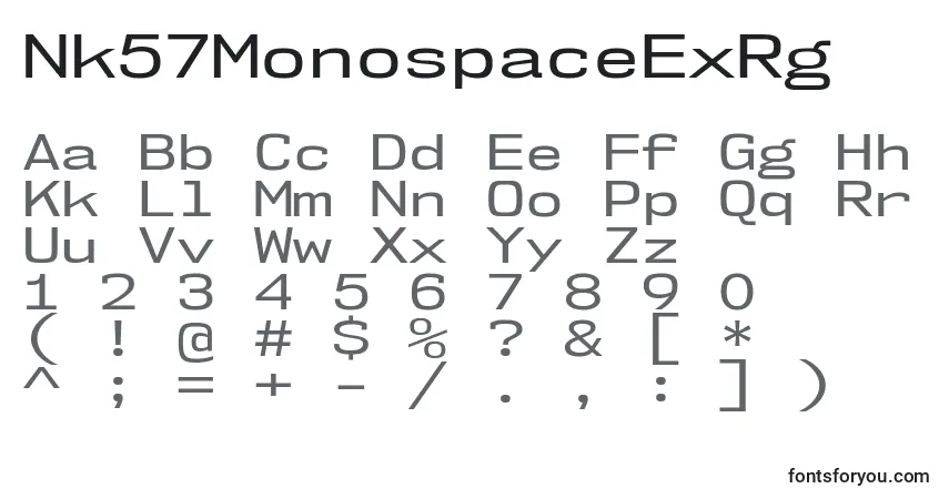 Nk57MonospaceExRg-fontti – aakkoset, numerot, erikoismerkit