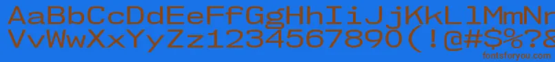 Nk57MonospaceExRg Font – Brown Fonts on Blue Background