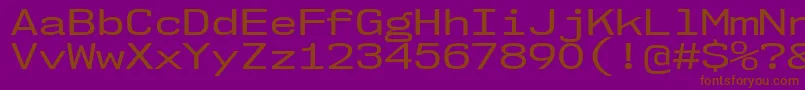 フォントNk57MonospaceExRg – 紫色の背景に茶色のフォント