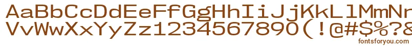 Nk57MonospaceExRg Font – Brown Fonts on White Background