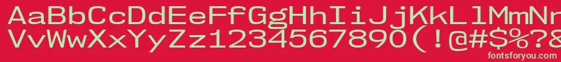 Nk57MonospaceExRg Font – Green Fonts on Red Background