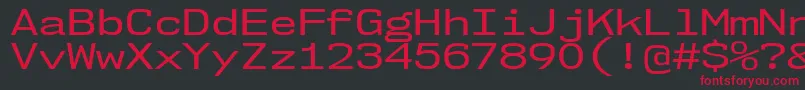Nk57MonospaceExRg Font – Red Fonts on Black Background
