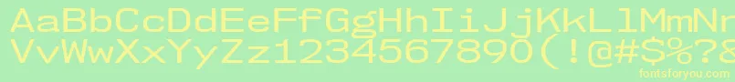 Nk57MonospaceExRg-Schriftart – Gelbe Schriften auf grünem Hintergrund