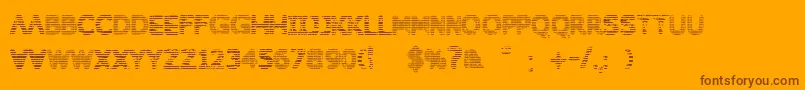 Behinddirtyblinds-Schriftart – Braune Schriften auf orangefarbenem Hintergrund