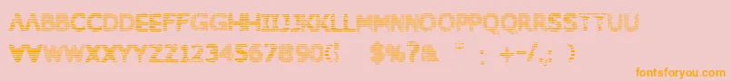 Behinddirtyblinds-Schriftart – Orangefarbene Schriften auf rosa Hintergrund