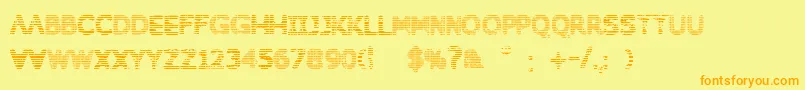 Behinddirtyblinds Font – Orange Fonts on Yellow Background