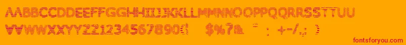 Behinddirtyblinds-Schriftart – Rote Schriften auf orangefarbenem Hintergrund