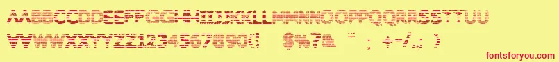 Behinddirtyblinds Font – Red Fonts on Yellow Background