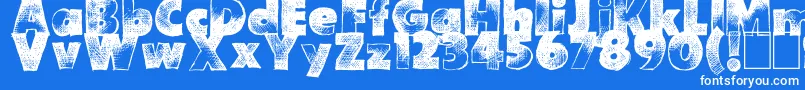 AreYouHungUp Font – White Fonts on Blue Background