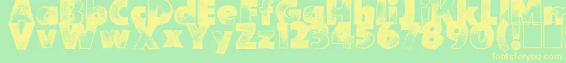 AreYouHungUp Font – Yellow Fonts on Green Background