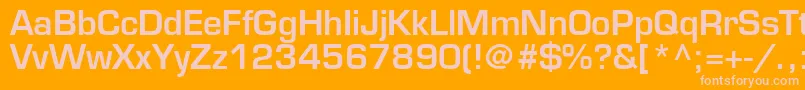 Square721DmNormal-Schriftart – Rosa Schriften auf orangefarbenem Hintergrund