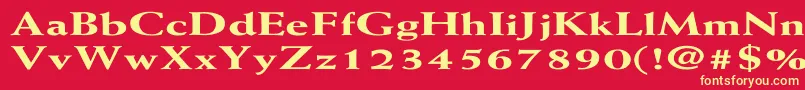 WeissExtraboldEx Font – Yellow Fonts on Red Background