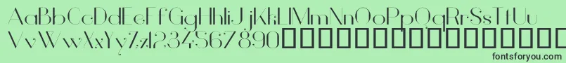 VanityLightWide-fontti – mustat fontit vihreällä taustalla
