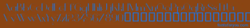 VanityLightWide Font – Blue Fonts on Brown Background