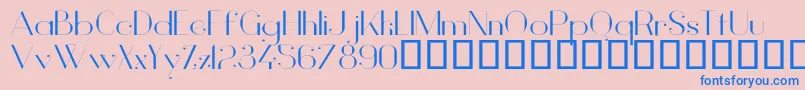 VanityLightWide Font – Blue Fonts on Pink Background