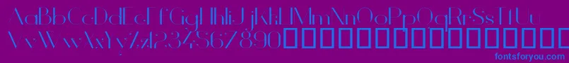 フォントVanityLightWide – 紫色の背景に青い文字