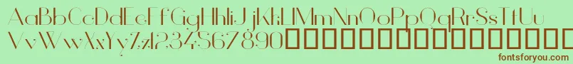 VanityLightWide Font – Brown Fonts on Green Background