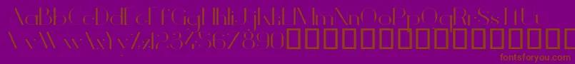 VanityLightWide Font – Brown Fonts on Purple Background