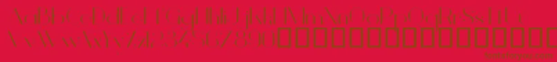 VanityLightWide-fontti – ruskeat fontit punaisella taustalla
