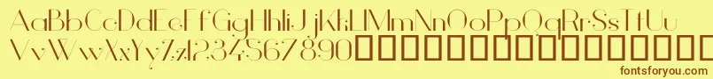 VanityLightWide Font – Brown Fonts on Yellow Background