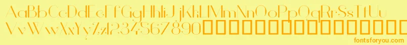 VanityLightWide-fontti – oranssit fontit keltaisella taustalla