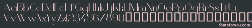 VanityLightWide-fontti – vaaleanpunaiset fontit mustalla taustalla