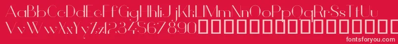 フォントVanityLightWide – 赤い背景にピンクのフォント