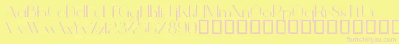 Weitere Informationen zur VanityLightWide-Schriftart VanityLightWide-Schriftart – Rosa Schriften auf gelbem Hintergrund