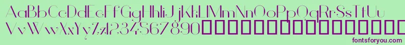 VanityLightWide Font – Purple Fonts on Green Background