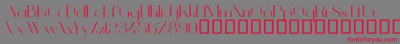VanityLightWide Font – Red Fonts on Gray Background