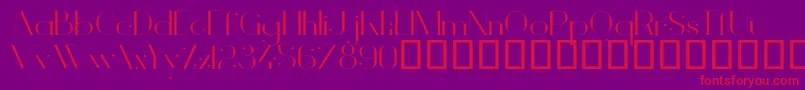 Fonte VanityLightWide – fontes vermelhas em um fundo violeta