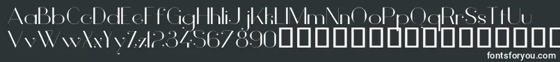 VanityLightWide-fontti – valkoiset fontit mustalla taustalla