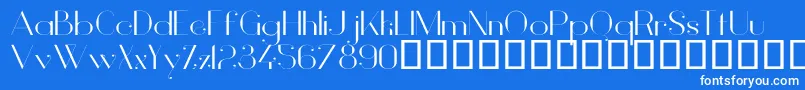 フォントVanityLightWide – 青い背景に白い文字