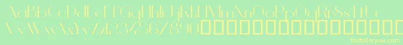 VanityLightWide Font – Yellow Fonts on Green Background