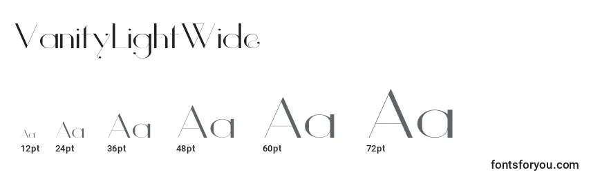 VanityLightWide Font Sizes