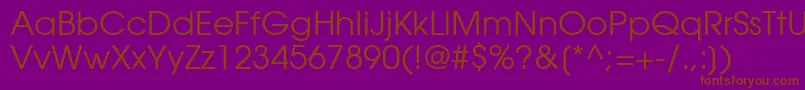 ItcAvantGardeGothicLtBook Font – Brown Fonts on Purple Background