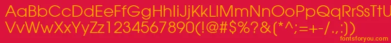 ItcAvantGardeGothicLtBook Font – Orange Fonts on Red Background