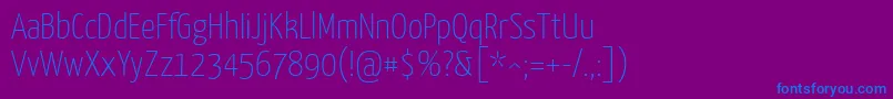 YanonekaffeesatzExtralight Font – Blue Fonts on Purple Background