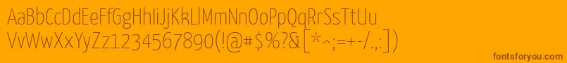 YanonekaffeesatzExtralight Font – Brown Fonts on Orange Background