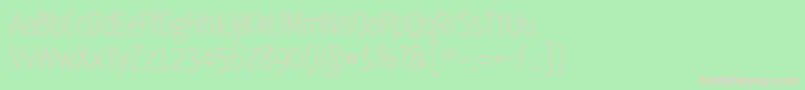 フォントYanonekaffeesatzExtralight – 緑の背景にピンクのフォント